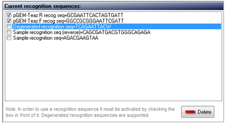 pGem-T Easy vector in 'Current recognition sequences'